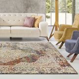 3' x 5' Multi Color Bordered Area Rug