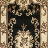 2' x 8' Black or Ivory Medallion Runner Rug