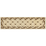 2' x 8' Ivory Fleur de Lis Runner Rug