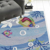 2' x 7' Blue Aquatic Tropical Runner Rug