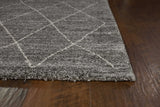 3' x 5' Grey Diamond Pattern Area Rug