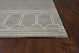 3' x 5' Grey Geometric Pattern Wool Area Rug