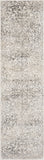 7' Ivory Machine Woven Distressed Floral Vines Indoor Runner Rug