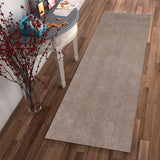 8' Beige Plain Runner Rug