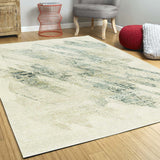 3' x 5' Ivory or Grey Abstract Brushstrokes Area Rug