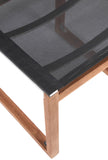 Tulum Waterproof Mesh Fabric / Teak Wood / Foam Contemporary Black Waterproof Fabric Outdoor Patio Dining Side Chair - 20" W x 23.5" D x 33.5" H