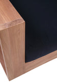 Tulum Waterproof Fabric / Teak Wood / Foam Contemporary Black Waterproof Fabric Outdoor Sofa - 87" W x 33.5" D x 22.5" H