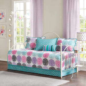 Mi Zone Carly Casual 100% Polyester Brushed Printed Reversible 6Pcs Daybed Set MZ13-0568