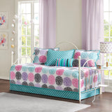 Carly Casual 100% Polyester Brushed Printed Reversible 6Pcs Daybed Set