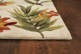 3'x4' Ivory Hand Tufted Tropical Flowers Indoor Area Rug