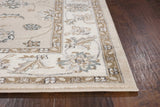 5'x8' Beige Ivory Bordered Floral Indoor