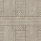 5' x 8' Beige Geometric Lines UV Treated Area Rug