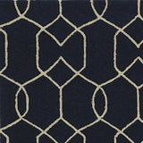 7' Square UV treated Polypropylene Navy Area Rug