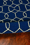 7' Square UV treated Polypropylene Navy Area Rug