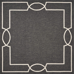 7' Square UV treated Polypropylene Onyx Area Rug