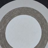 7' Charcoal Grey Hand Hooked UV Treated Bordered Round Indoor Outdoor Area Rug