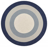 7' Square UV treated Polypropylene Slate or Navy Area Rug