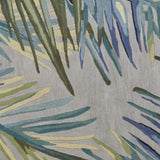 6' Grey Blue Hand Tufted Tropical Palms Indoor Area Rug