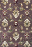 8'x11' Plum Machine Woven Floral Traditional Indoor Area Rug