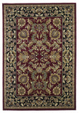 8'x11' Red Black Machine Woven Floral Traditional Indoor Area Rug