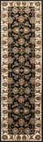 8'x11' Black Ivory Machine Woven Floral Traditional Indoor Area Rug