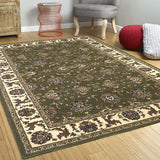 7' x 10' Polypropylene Green or Ivory Area Rug