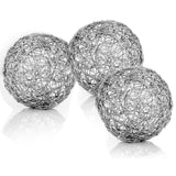 3' x 3' x 3' Shiny Nickel Silver Wire Spheres Box of 3