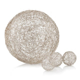 3' x 3' x 3' Shiny Nickel Silver Wire Spheres Box of 3