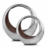 Buffed and Brown Bronze Two Tone Ring Threads Bowl