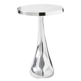 HomeRoots Buffed Aluminum Curve Side End Table 354658-HOMEROOTS 354658