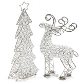 2.5' x 8' x 14' Silver Crystal Reindeer