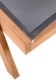 Tulum Waterproof Mesh Fabric / Teak Wood / Foam Contemporary Black Waterproof Fabric Outdoor Patio Lounger - 26" W x 79" D x 14" H