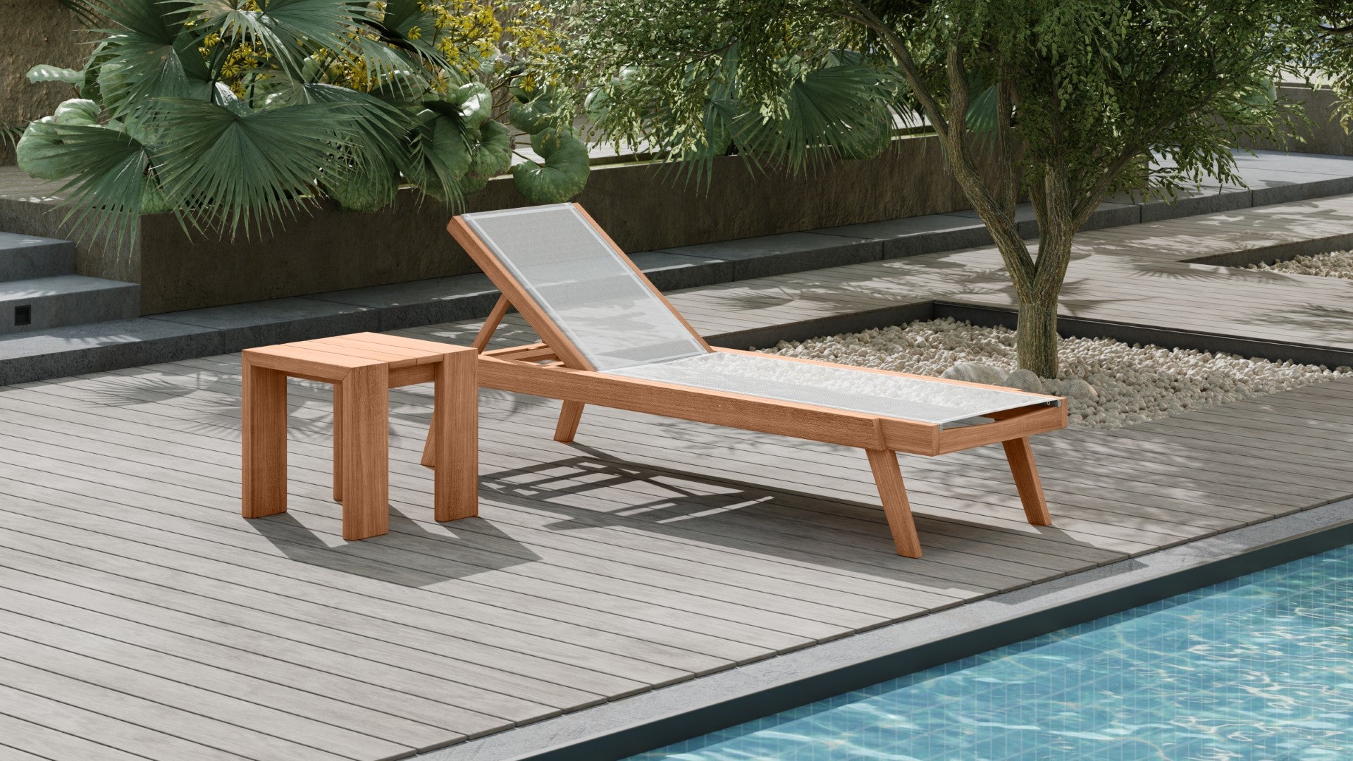 Tulum Teak Outdoor Chaise Lounge Chair
