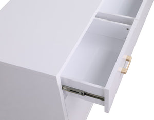 Excel Engineered Wood / Stainless Steel Contemporary White Lacquer Sideboard/Buffet - 72" W x 18" D x 31" H