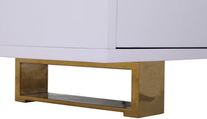 Excel Engineered Wood / Stainless Steel Contemporary White Lacquer Sideboard/Buffet - 72" W x 18" D x 31" H