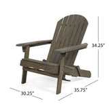 Bellwood Outdoor Acacia Wood Folding Adirondack Chair, Gray