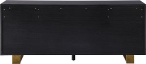 Excel Oak Veneer / Engineered Wood / Stainless Steel Contemporary Grey Oak Veneer Lacquer Sideboard/Buffet - 72" W x 18" D x 31" H