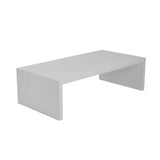 47.25" X 23.63" X 13.98" High Gloss White Lacquered MDF Rectangle Coffee Table