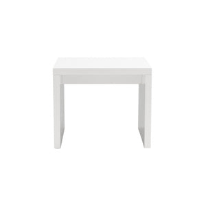 23.63" X 23.63" X 20.08" High Gloss White Lacquered MDF Square Side Table