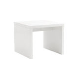 23.63" X 23.63" X 20.08" High Gloss White Lacquered MDF Square Side Table