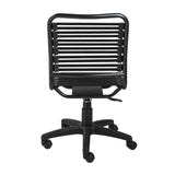 Black Flat Bungie Cord Low Back Rolling Office Chair