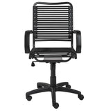 23.04" X 25.6" X 41.74" Black Flat Bungie Cords High Back Office Chair with Graphite Black Frame and Base