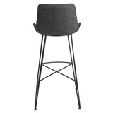 22.45" X 19.3" X 40.16" Dark Gray Leatherette Bar Stool with Matte Black Legs