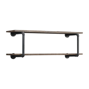 Brantley Industrial Wall Rack Antique Oak & Sandy Gray Finish(Powder Coating) 35888-ACME