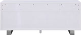 Excel Engineered Wood / Stainless Steel Contemporary White Lacquer Sideboard/Buffet - 72" W x 18" D x 31" H
