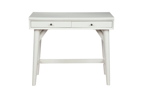 Alpine Furniture Flynn Mini Desk, White 966-W-65 White Mahogany Solids & Okoume Veneer 36 x 20 x 31