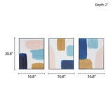 Wandering Strokes Modern/Contemporary Abstract Framed Canvas 3 Piece Set Multi 16.8x20.8x2 "(3)