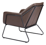 Zuo Modern Jose 100% Polyurethane, Plywood, Steel Modern Commercial Grade Accent Chair Brown, Black 100% Polyurethane, Plywood, Steel