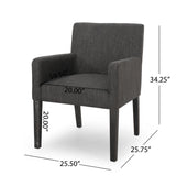 McClure Contemporary Upholstered Armchair, Charcoal and Gray Noble House