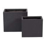 Sagebrook Home Contemporary Resin, Set of 2 -  16/20"d Nested Square Planters, Dk. Gra 16858-02 Gray Polyresin